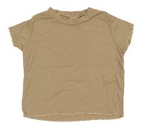 Béžové žebrované tričko SHEIN