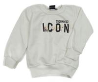 Bílá mikina s logem a skvrnkami DSQUARED