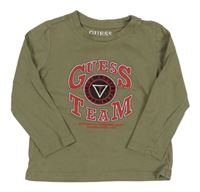 Khaki triko s logem GUESS