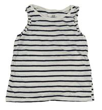 Bílo-tmavomodrý pruhovaný top H&M