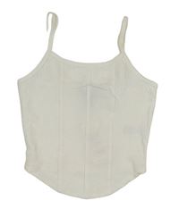Bílý žebrovaný crop top New Look