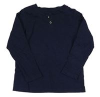 Tmavomodré triko s knoflíky H&M