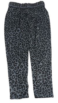 Tmavomodré sportovní crop legíny s leopardím vzorem Y.F.K.