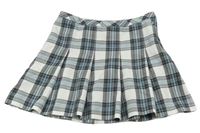 Bílo-tmavošedo-modrá kostkovaná skládaná sukně H&M
