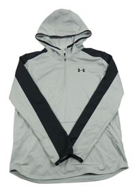 Šedo-černá sportovní funkční mikina s logem a kapucí Under Armour
