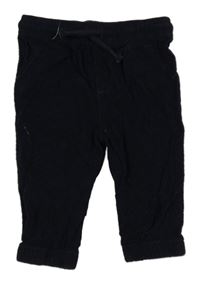 Tmavomodré manšestrové cuff kalhoty F&F