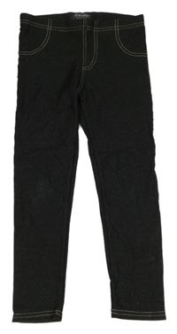 Černé tregíny s třpytivým pruhem Primark