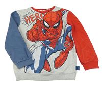 Šedo-červeno-modrošedá mikina se Spidermanem George