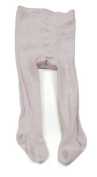 Světlerůžové punčocháče s volánky s madeirou Tu