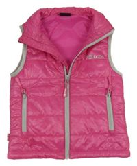 Tmavorůžová šusťáková zateplená vesta TrollKids