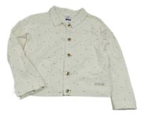 Smetanová puntíkatá riflová bunda Okaidi