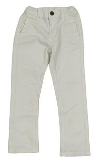 Bílé plátěné slim kalhoty Okaidi