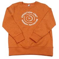 Cihlová melírovaná mikina s nápisem Yigga