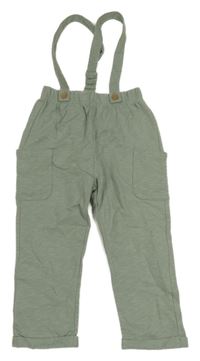 Zelenošedé tepláky s kšandami H&M