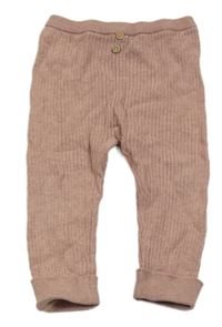 Starorůžové žebrované pletené tepláky Zara