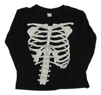 Černé triko s kostmi Dopodopo