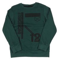 Tmavozelená mikina s nápisem a číslem George