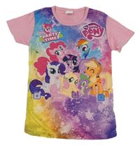 Růžovo-fialovo-barevné tričko s My Little Pony