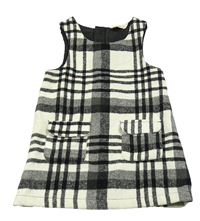 Světlešedo-černé kostkované vlněné šaty F&F