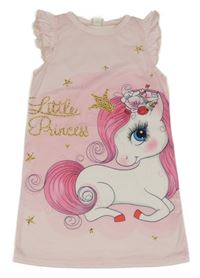 Světlerůžová noční košile s jednorožcem Shein