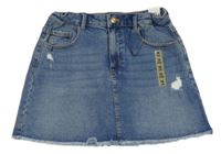 Nové - Modrá riflová sukně s prošoupáním Zara