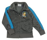 Tmavošedo-modrá sportovní propínací mikina s Bořkem Stavitelem