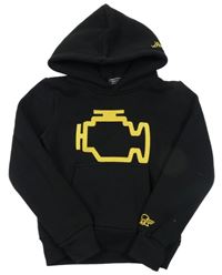 Černá mikina s výšivkou a kapucí