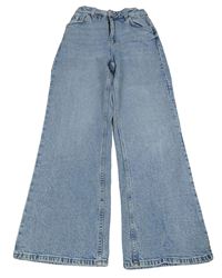 Modré baggy bootcut rifle H&M