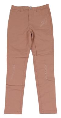 Starorůžové skinny rifle s prošoupáním Denim Co.