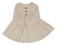 Světlerůžové žebrované šaty s knoflíky