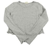 Šedé melírované crop triko H&M
