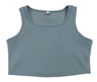 Šedomodrý crop top shein