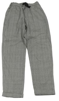 Černé kostkované kalhoty H&M