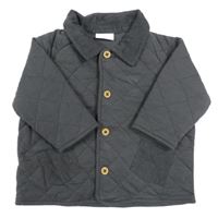 Tmavošedá prošívaná zateplená tepláková bunda s límečkem Next