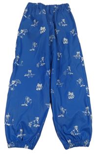 Modré nepromokavé kalhoty se zvířátky 
