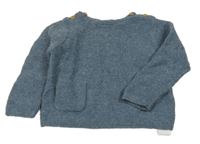 Tmavomodrý vlněný svetr s kapsou Zara