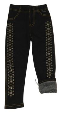 Černé zateplené legíny s kamínky 