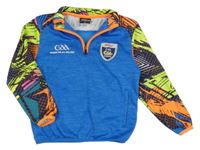 Modrá sportovní mikina s barevnými rukávy 