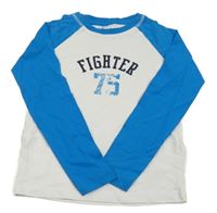 Bílo-modré triko s nápisem alive