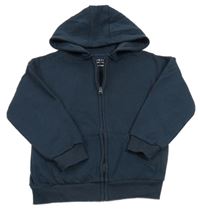 Tmavomodrá propínací mikina s kapucí Primark