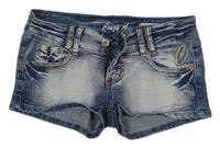 Tmavomodro-bílé riflové kraťasy 