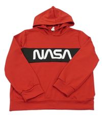 Červené mikinotriko s nápisem a kapucí shein