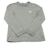 Šedé melírované triko s logem Adidas