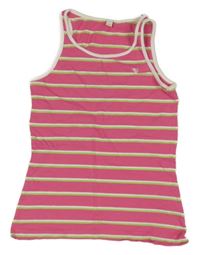 Růžovo-bílo-zelený pruhovaný top Esprit