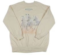 Smetanová mikina s koníky H&M