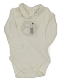 Bílé body s kočkami a límečkem obaibi 