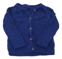 Modrý vzorovaný propínací svetr Mothercare