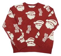 Vínovo-bílý vánoční svetr se Santou H&M