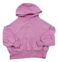 Růžová oversize mikina s nápisem a kapucí Next