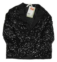 Nové - Černé flitrové slavnostní sako H&M